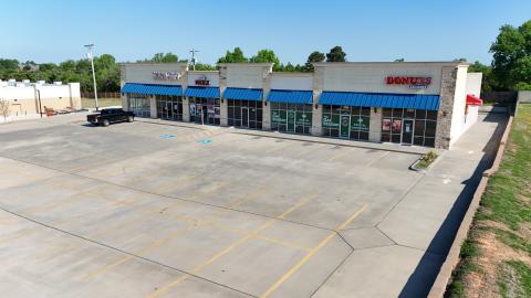 Legacy Center retail space for lease Midwest City, Ok drone photo