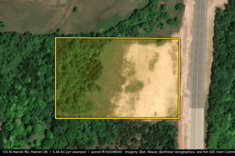 5.48 acres land for sale Harrah, OK aerial