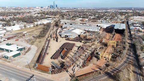 aerial of industrial property, Oklahoma city, OK