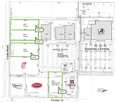 retail land/pad site for sale in Lawton, Ok site plan