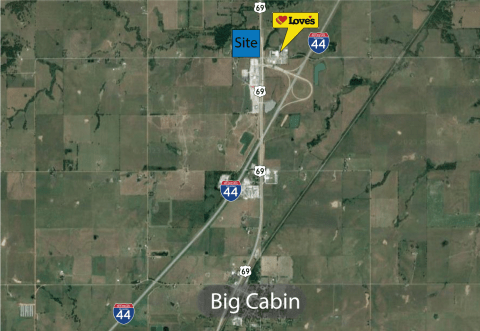 land for sale NW Corner of E 310 Rd and Highway 69 Big Cabin, OK