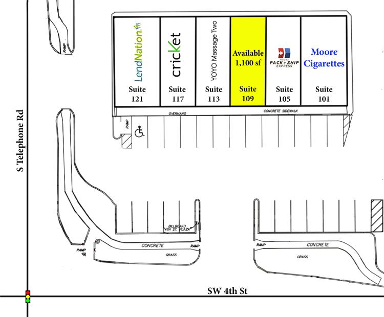 retail space for lease Moore, OK site plan