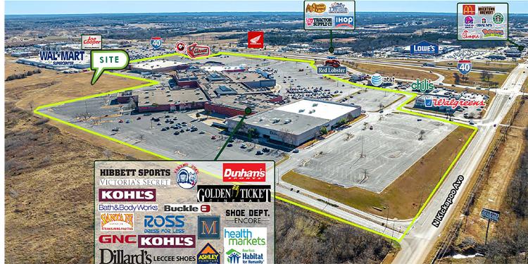 retail 4.7 acres for ground lease or build to suit Shawnee, OK aerial