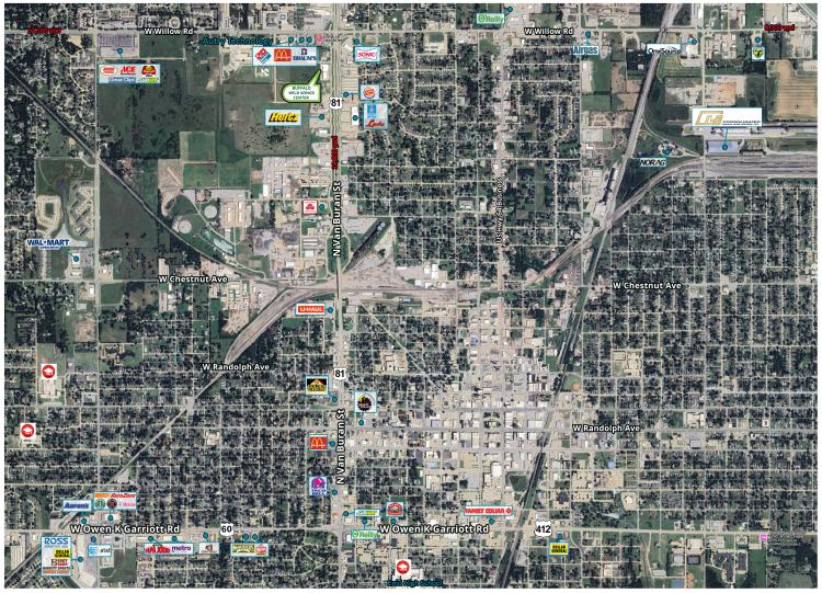 retail space for lease Enid, Ok retailer aerial