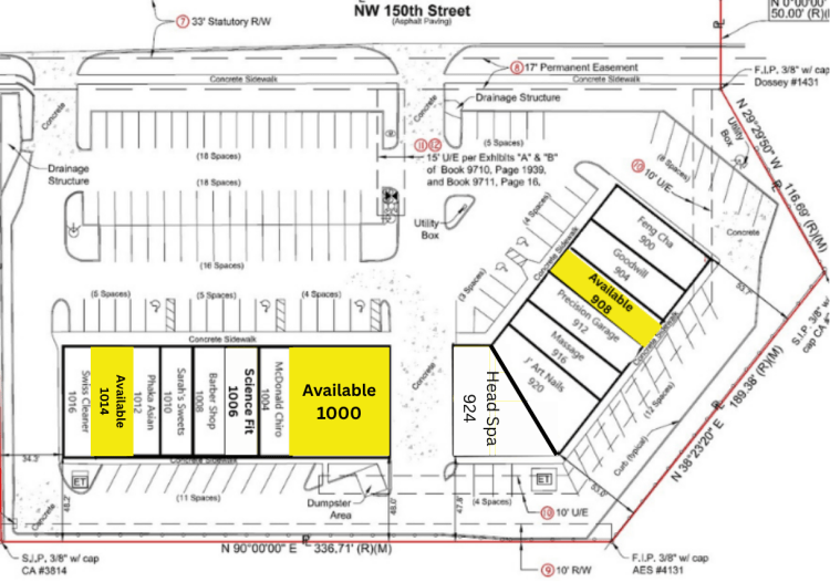 Glen Eagles Plaza retail space for lease Edmond, OK site plan