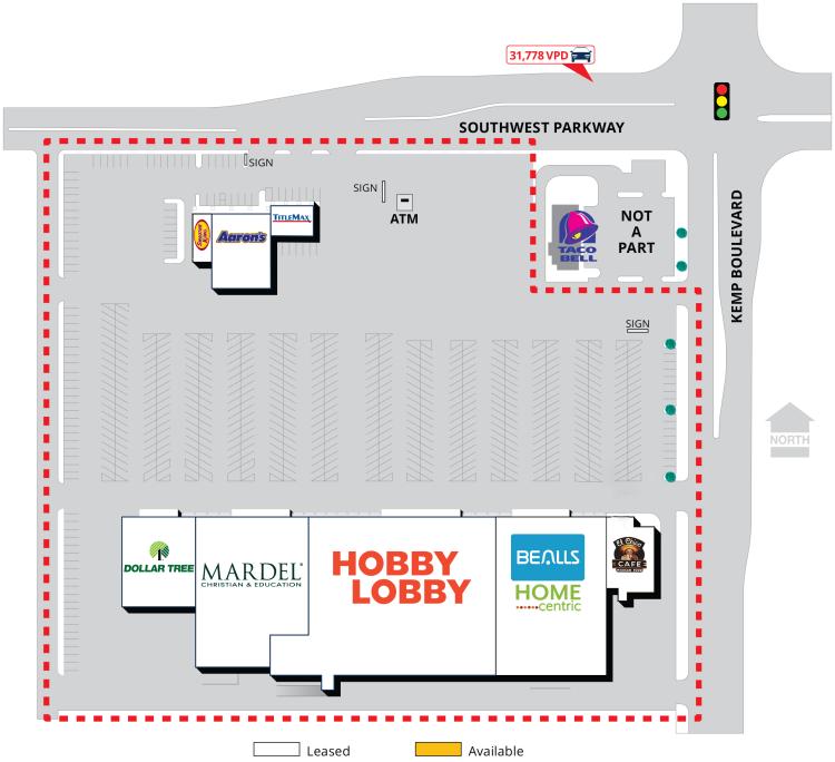 Hobby Lobby Plaza, Wichita Falls, Tx retail space for lease site plan