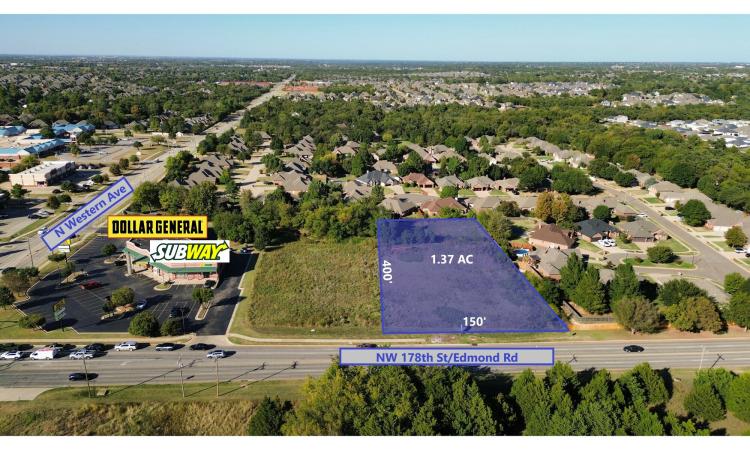 NW 178th & Western Pad Site for build to suit or ground lease, Edmond, Ok