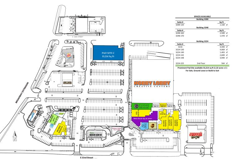 Shoppes on Broadway retail for lease Edmond, Ok site plan