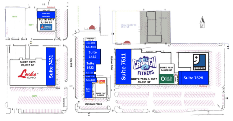 Uptown Plaza retail spaces for lease Midwest City, OK