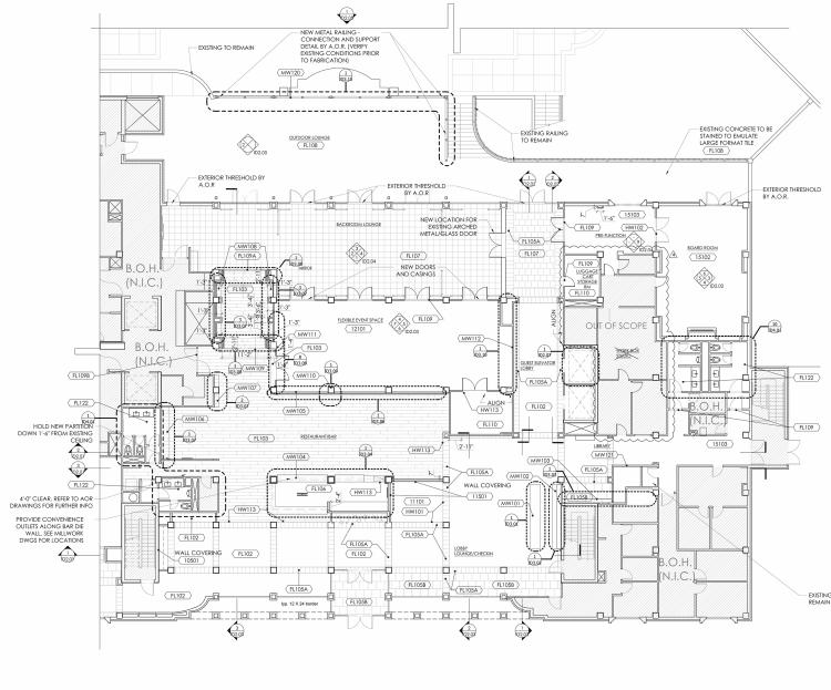 Waterford Hotel Restaurant for lease Oklahoma City, Ok main hall & lobby floor plan