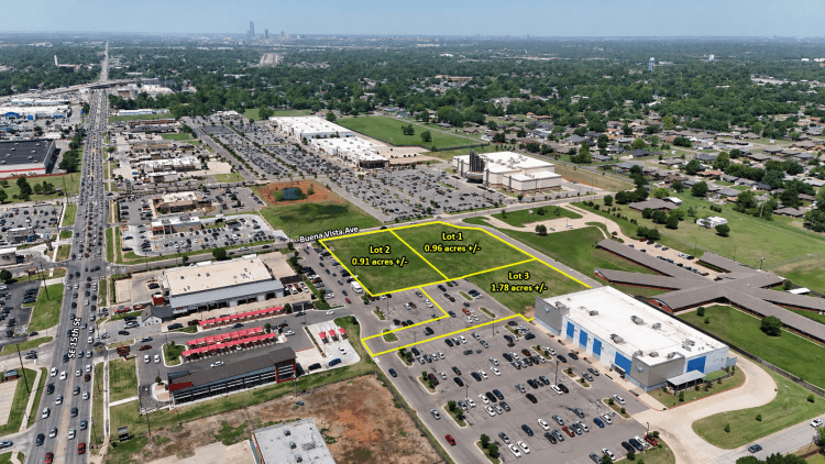 retail lot for sale Midwest City, Ok aerial