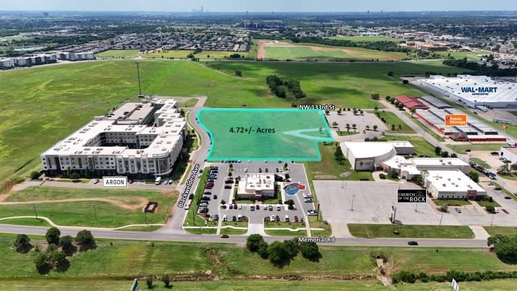 retail land for sale Memorial Rd corridor, Oklahoma City, OK aerial