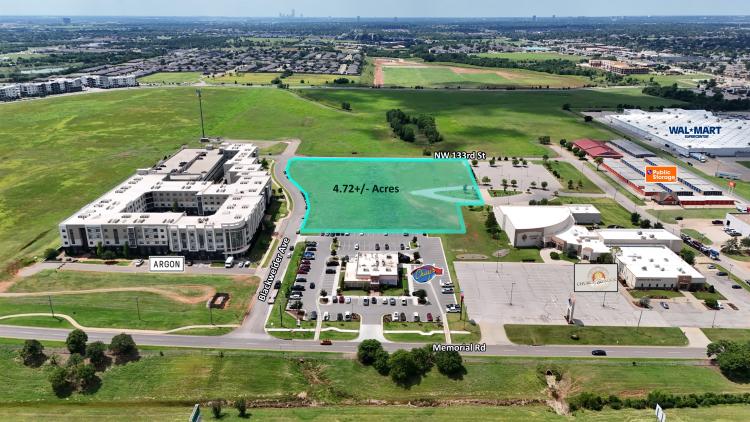 retail land for sale Memorial Rd corridor, Oklahoma City, OK aerial