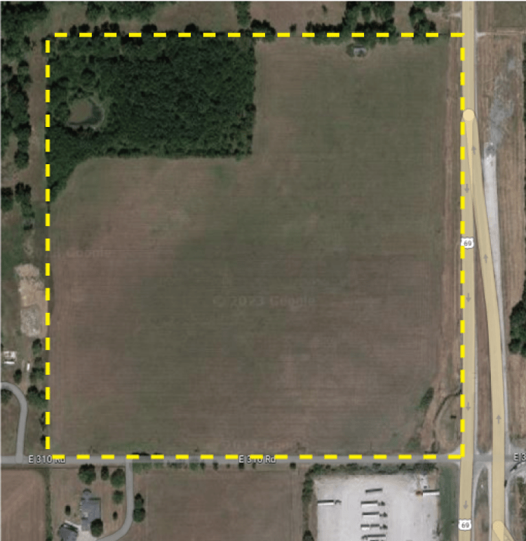 land for sale NW Corner of E 310 Rd and Highway 69 Big Cabin, OK
