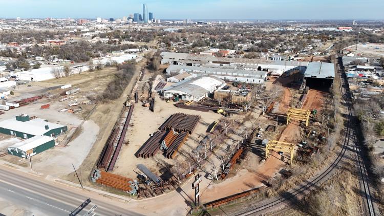 aerial of industrial property, Oklahoma city, OK