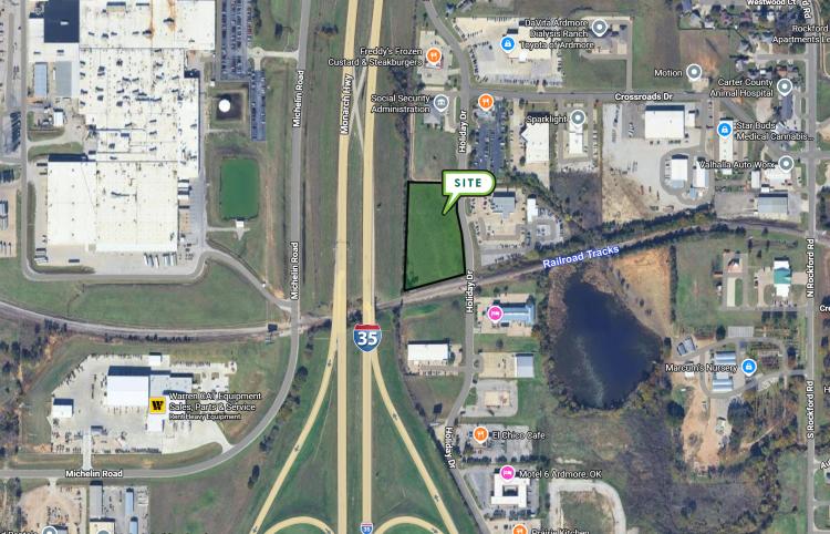 retail land for sale Ardmore, OK aerial