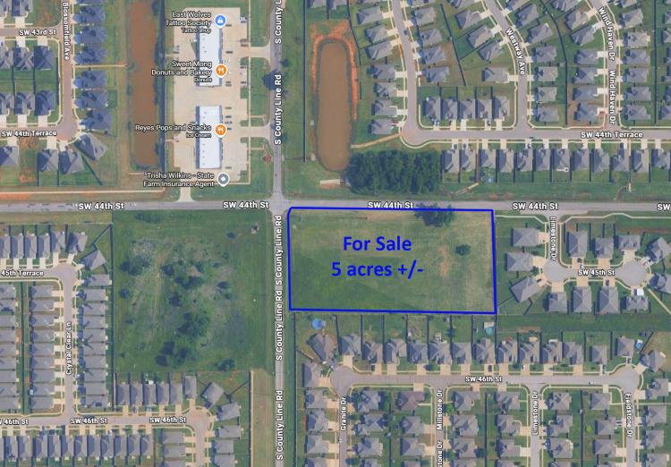 5 acres land for sale SEC SW 44th St & County Line Rd, Oklahoma City, OK