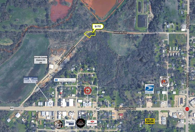 aerial of land for sale Meeker, OK 