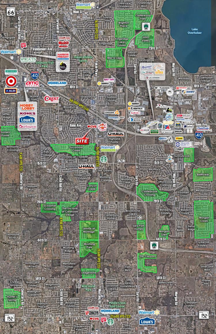 3.033 acres land Reno & Mustang Rd, Oklahoma City, OK retailer aerial
