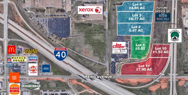 Industrial lots for sale - Yukon, Ok retail aerial